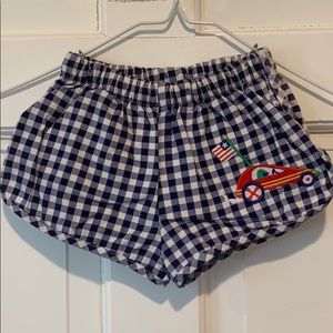 Patsy Aiken Blue‎ Checkered Shorts - Size 9 Months